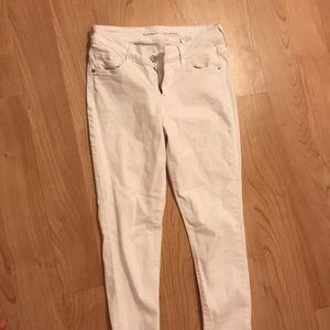 Old Navy Rockstar Mid-Rise White Jeans